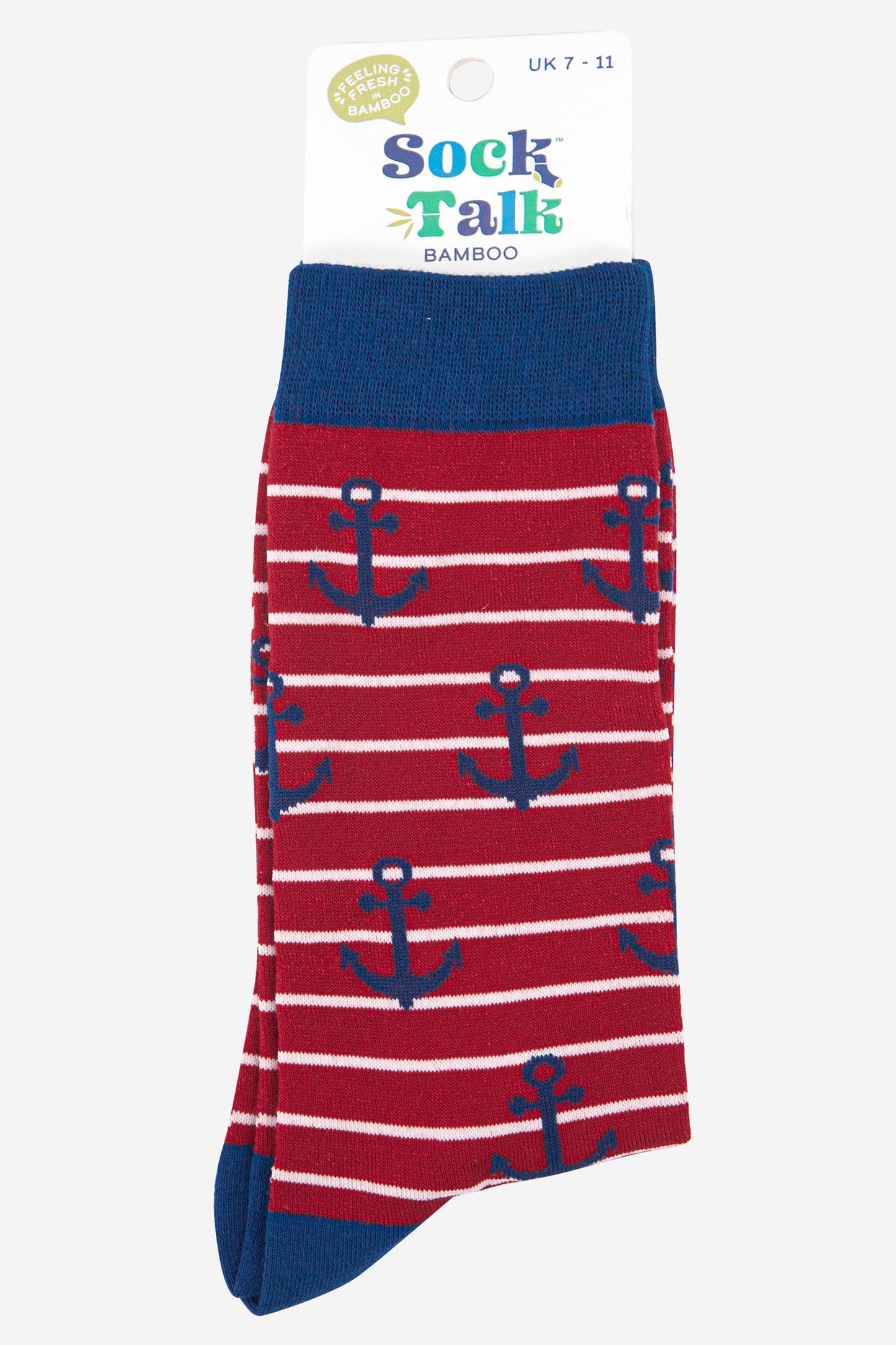mens striped nautical anchor socks uk size 7-11