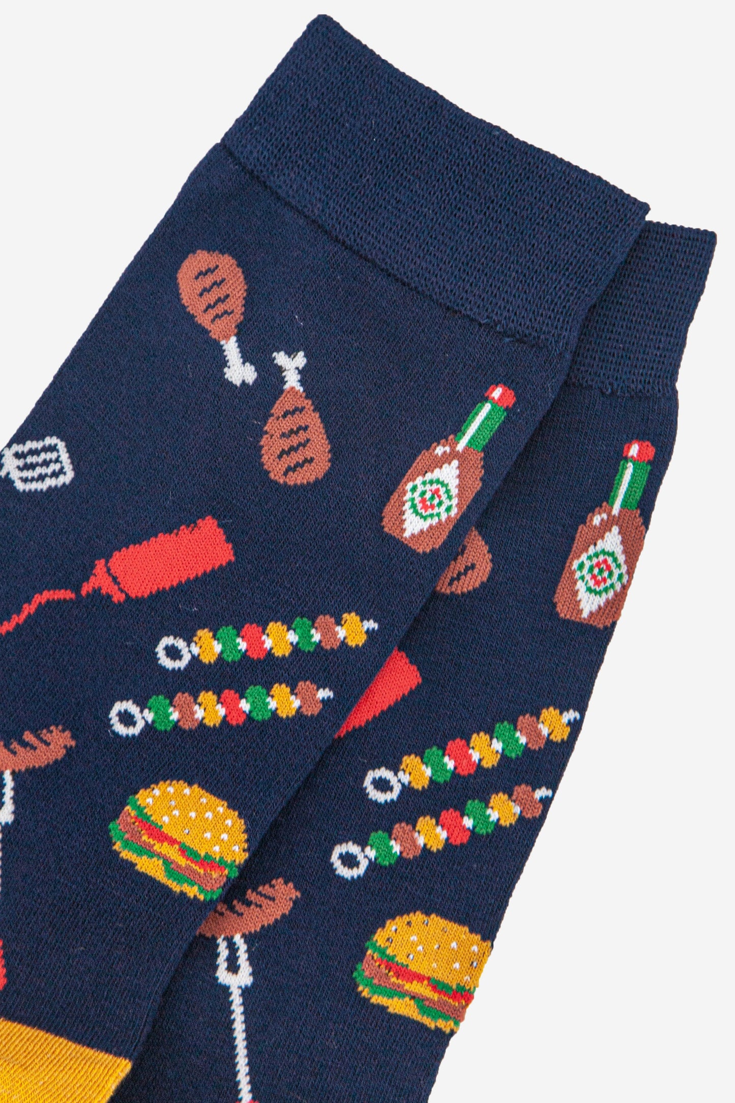 close up of the bbq grill design on the food socks
