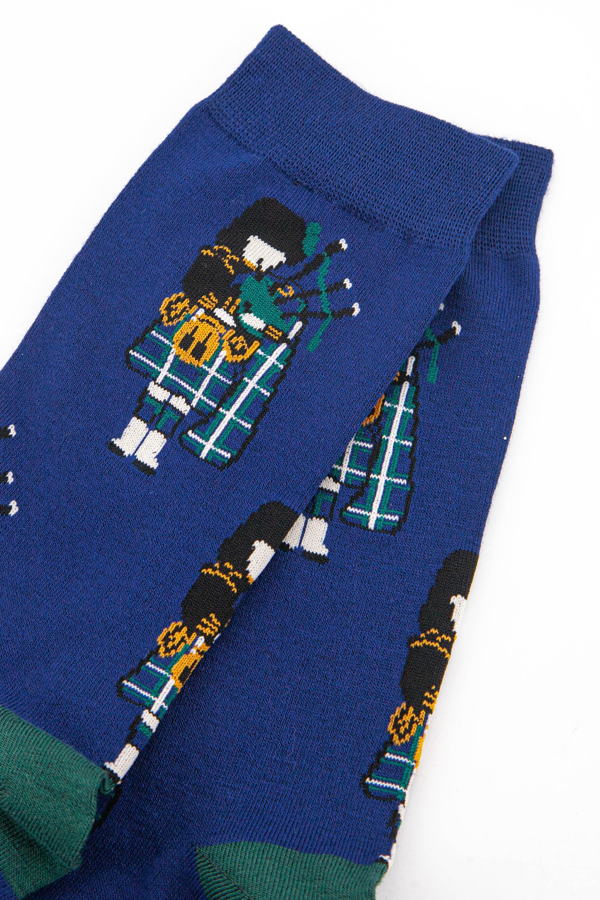 close up of the traditional Scottish piper on the ankle of the socks