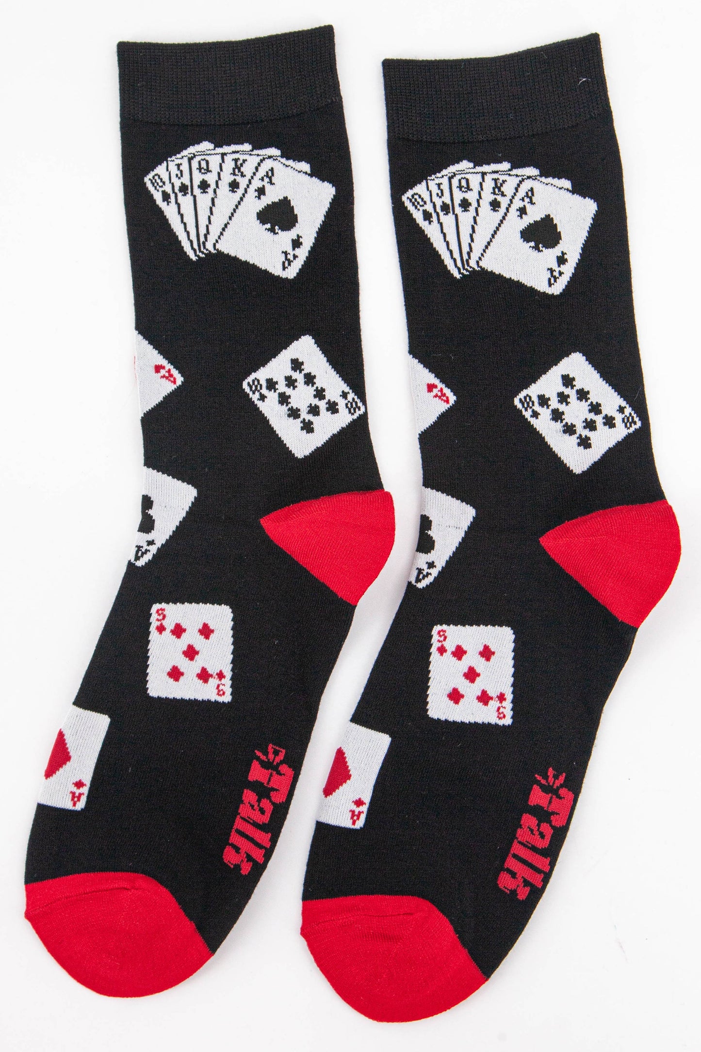 mens poker game bamboo dress socks in red and black