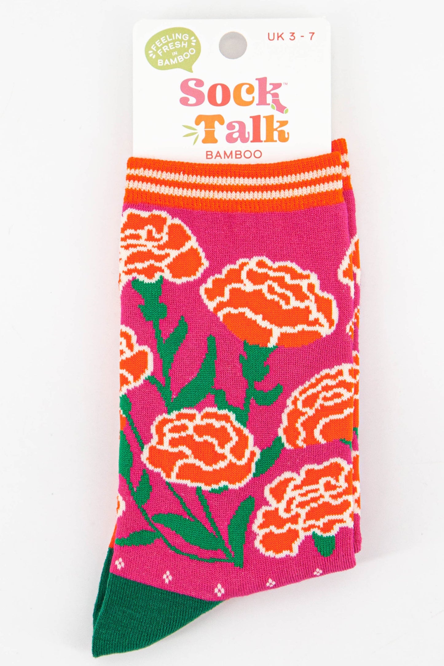 womens pink floral bamboo socks uk size 3-7