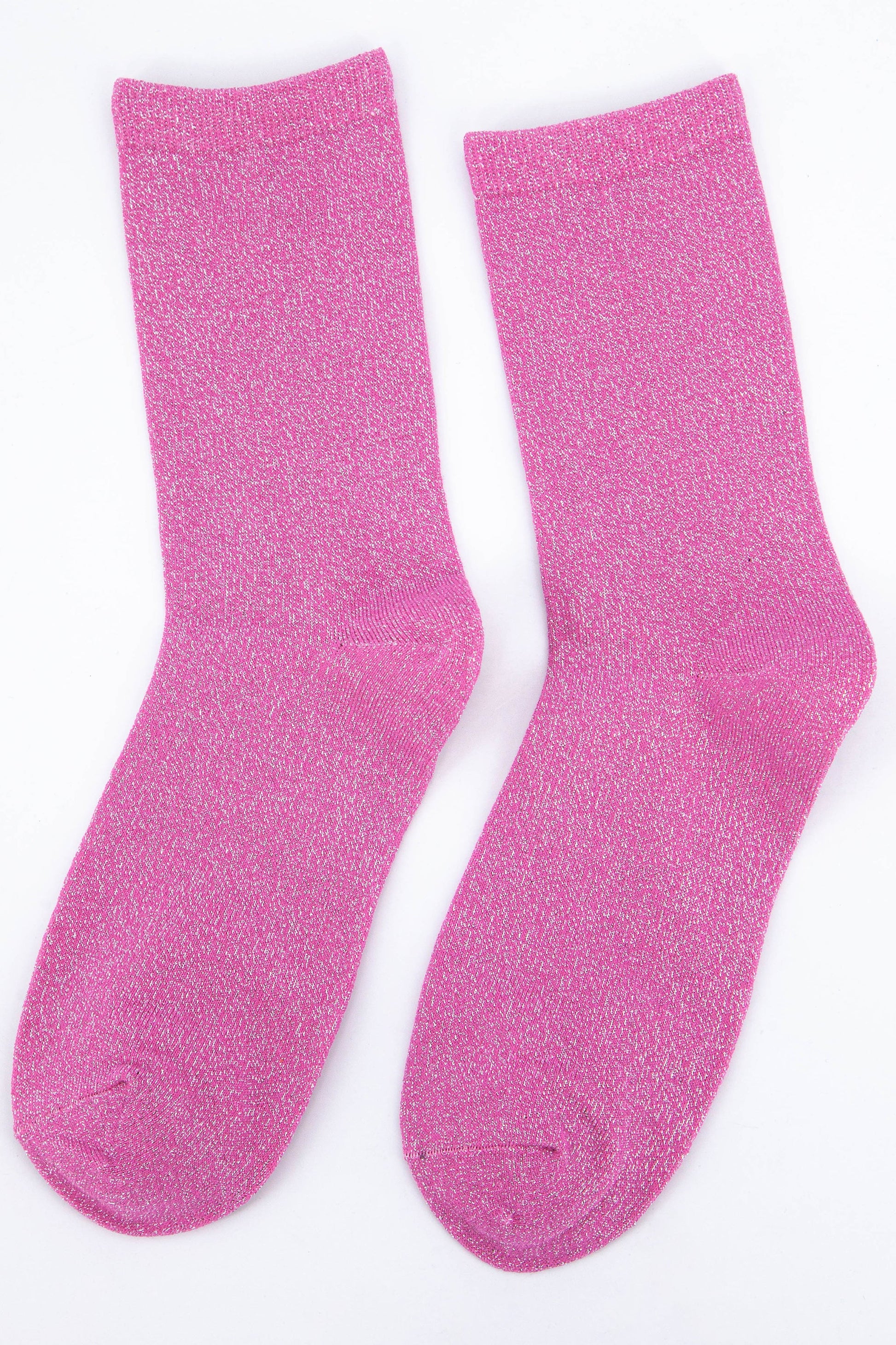 womens pink sparkle ankle socks with an all over glittery sparkle