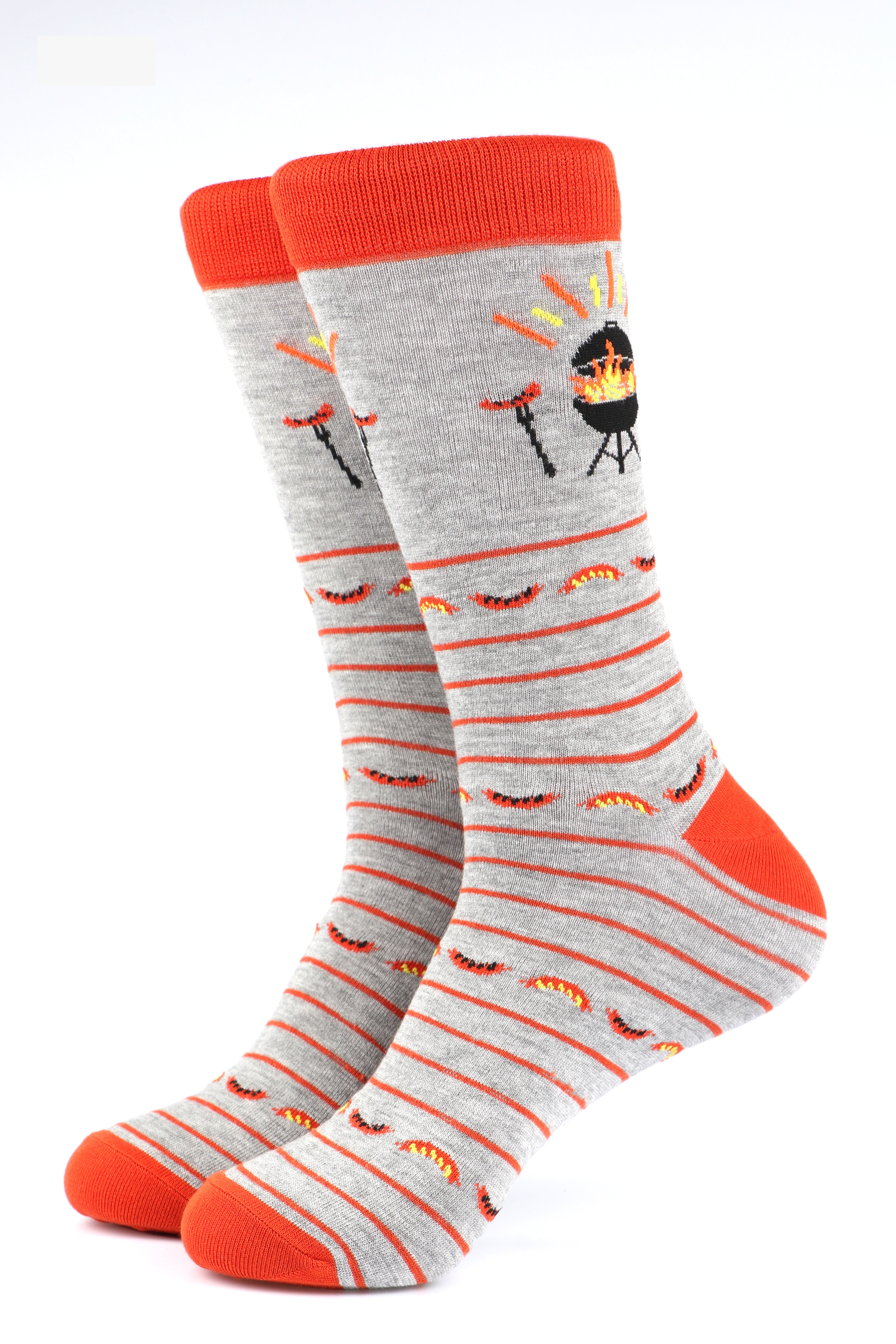 Good Luck Sock Calzini Uomo Tema Barbecue - Divertenti, Colorati, Taglia 40-42, Cotone Misto