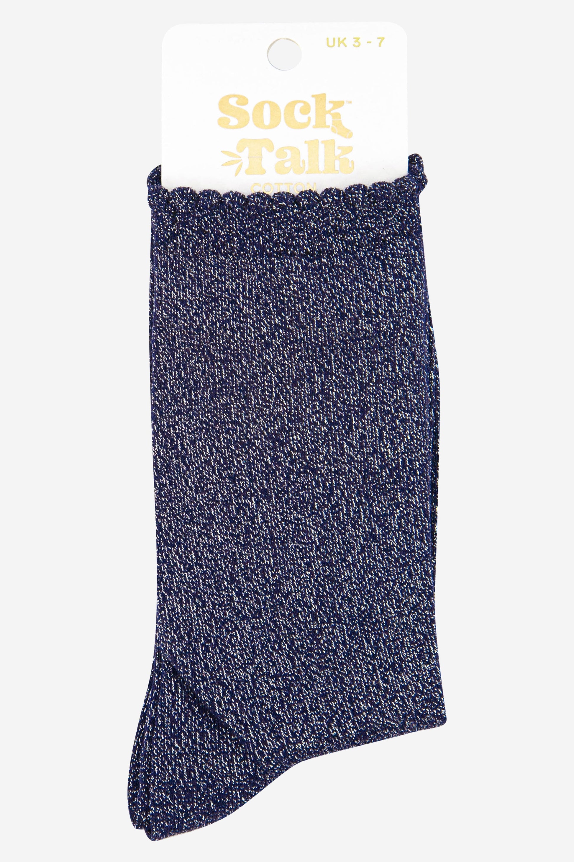 navy blue and silver glitter sparkle socks uk size 3-7