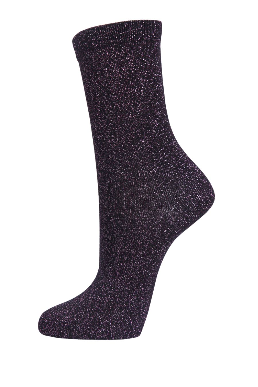 black socks with an all over pink glitter effect