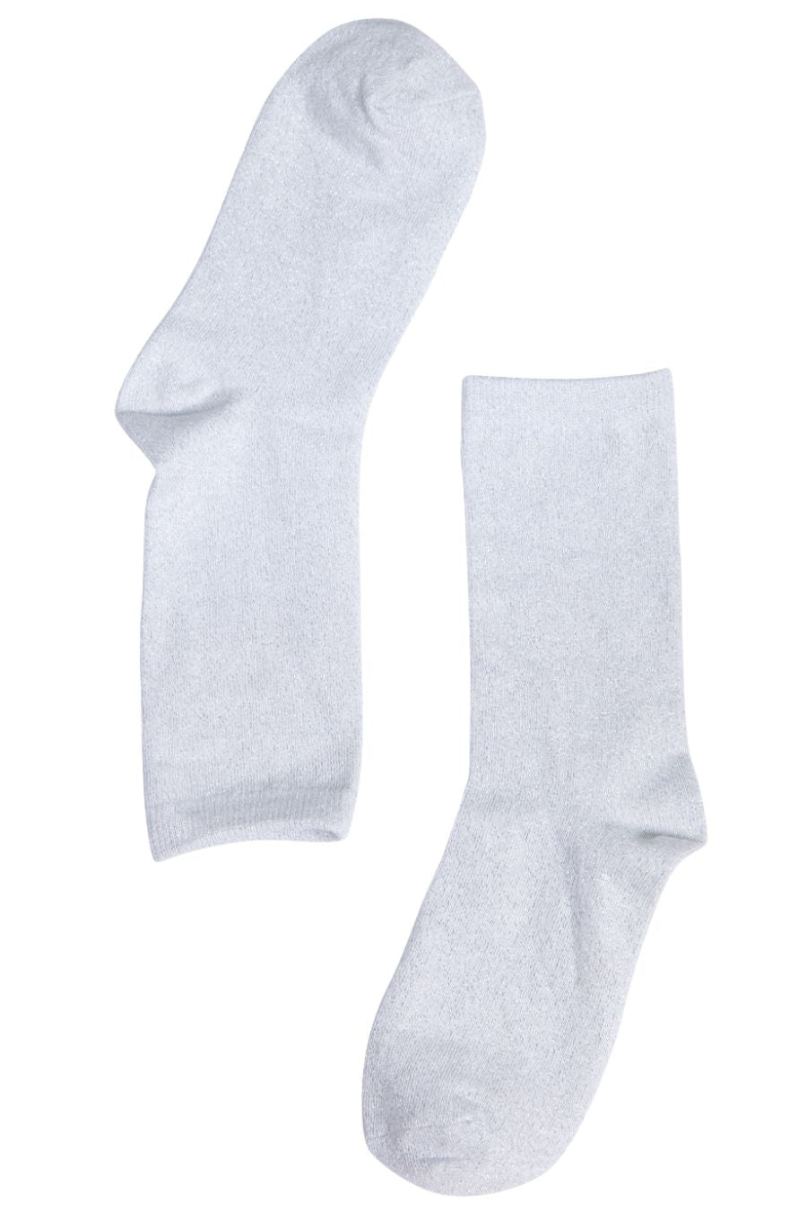 white and silver glitter ankle socks