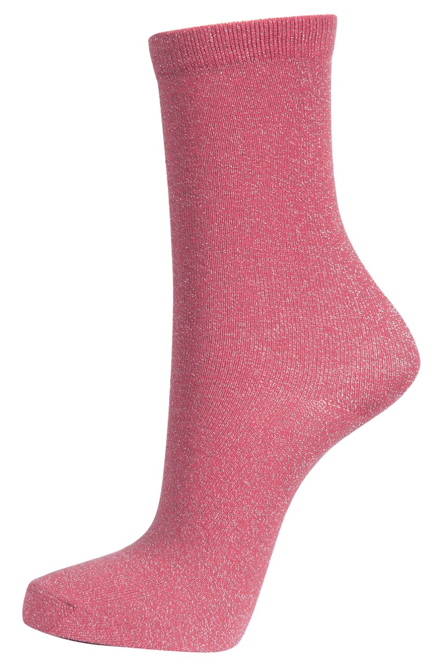 pink ankle socks with an all over silver glitter sparkle