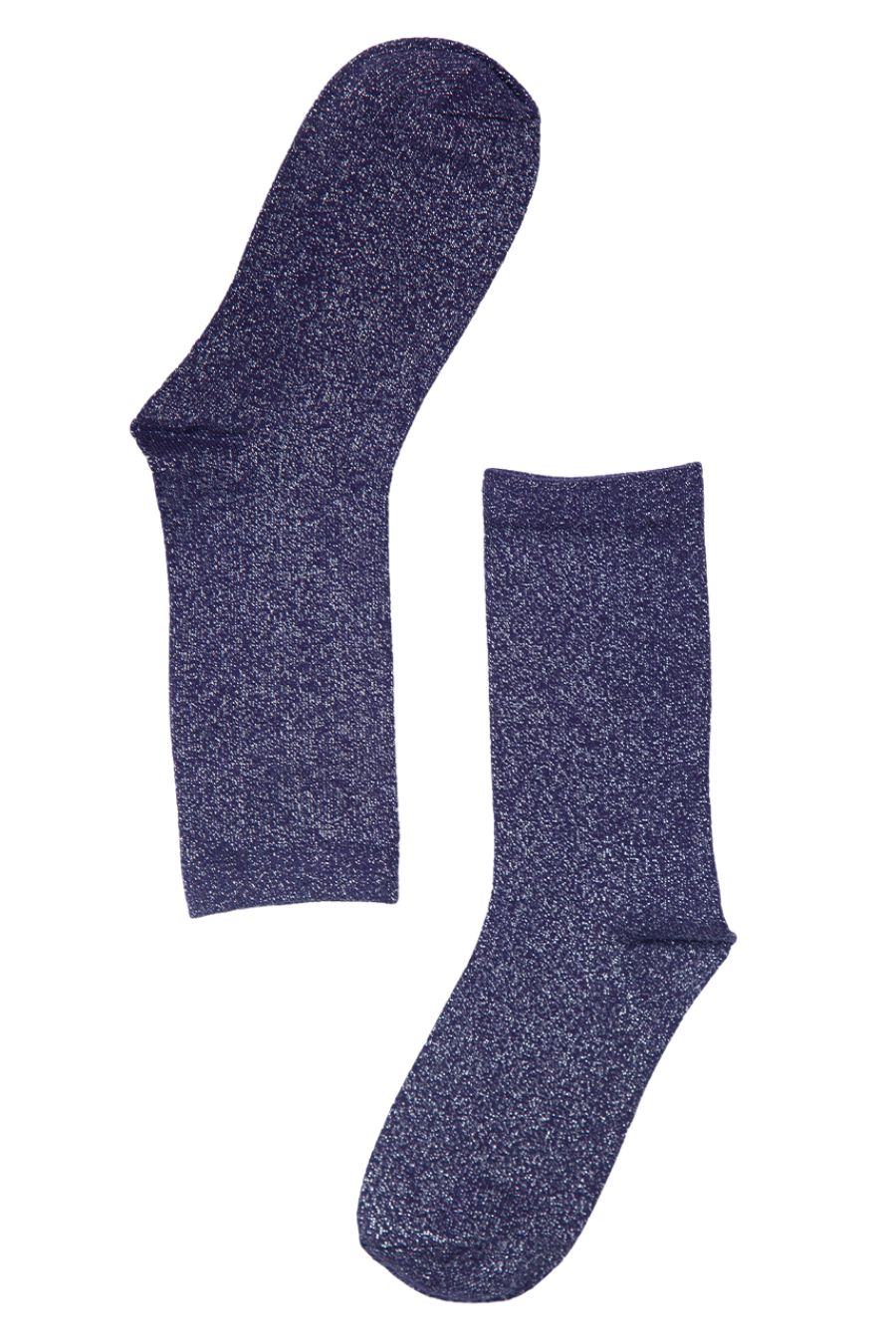navy blue and silver glitter ankle socks