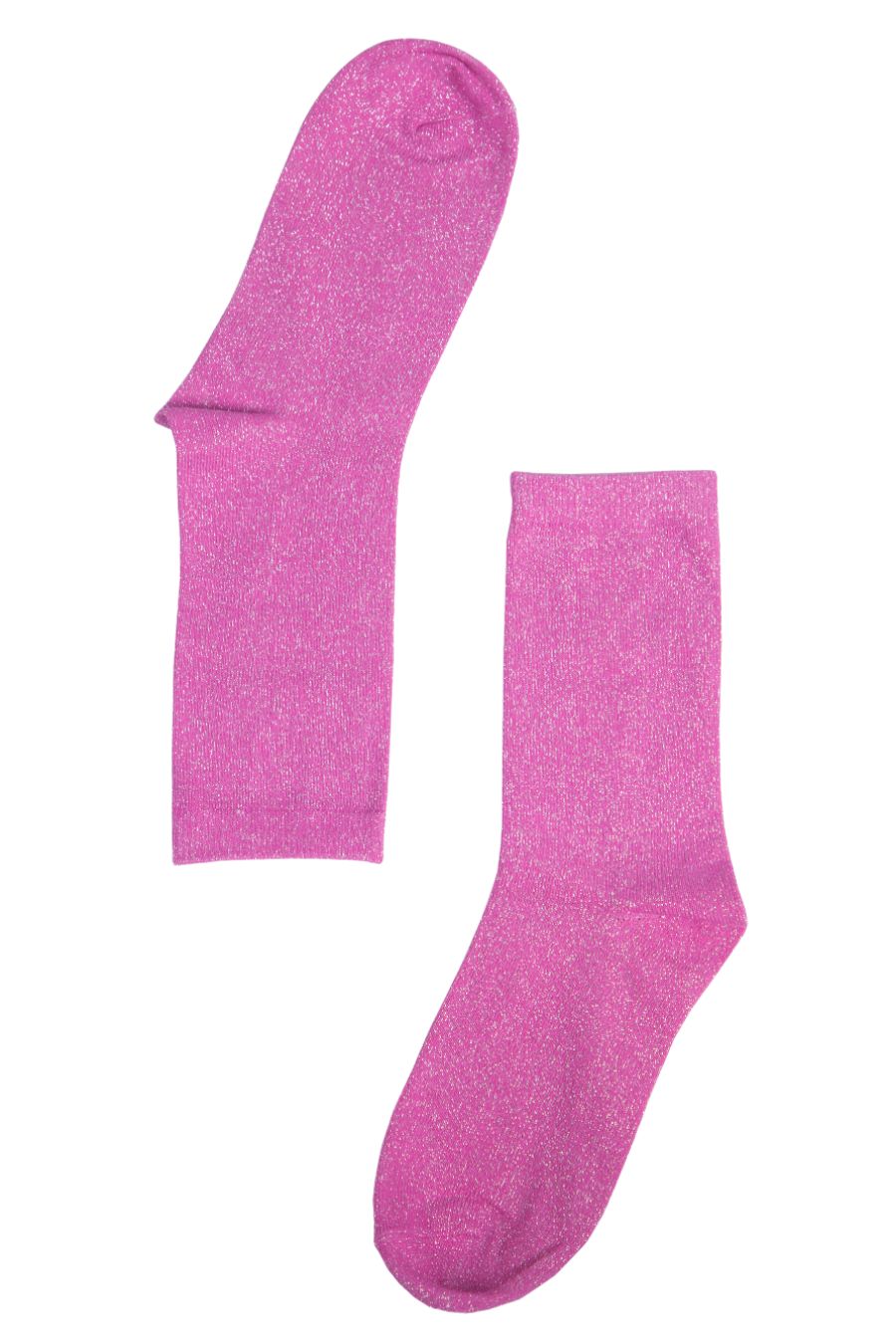pink and silver glitter ankle socks