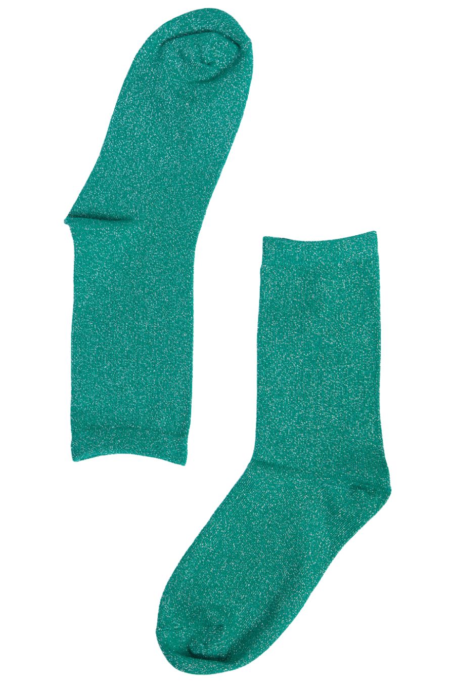 women's green and silver glitter socks