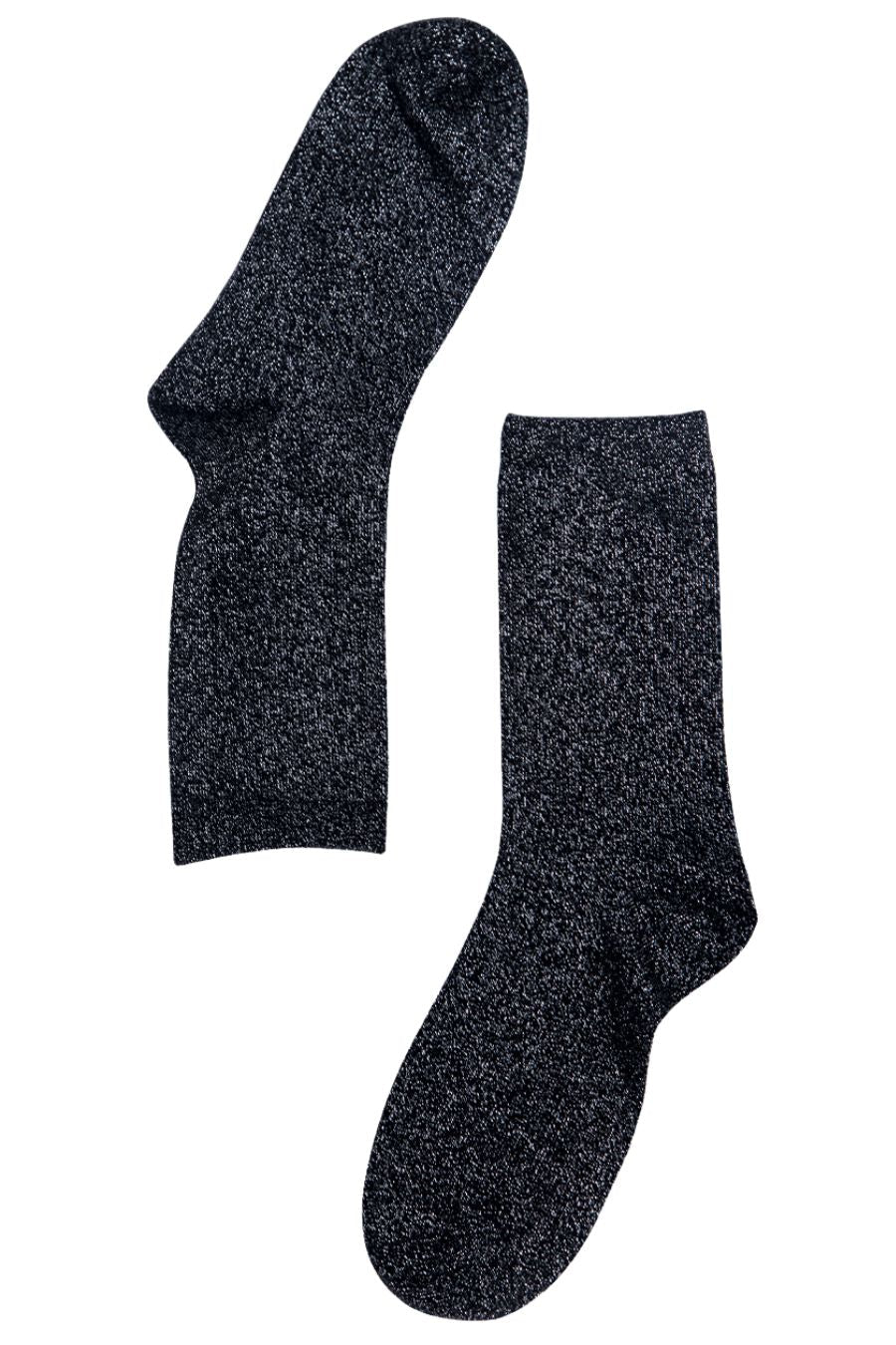 black and silver glitter ankle socks