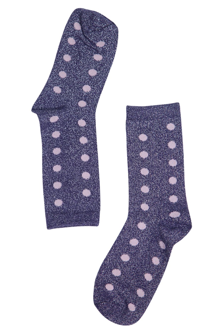 Womens Glitter Socks Polka Dot Sparkly Ankle Socks Shimmer Navy Blue