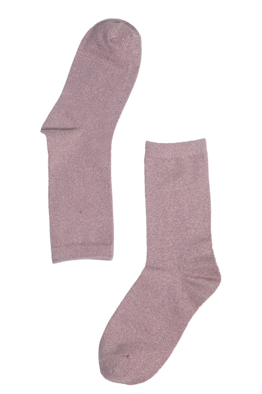 women's pink glitter ankle socks