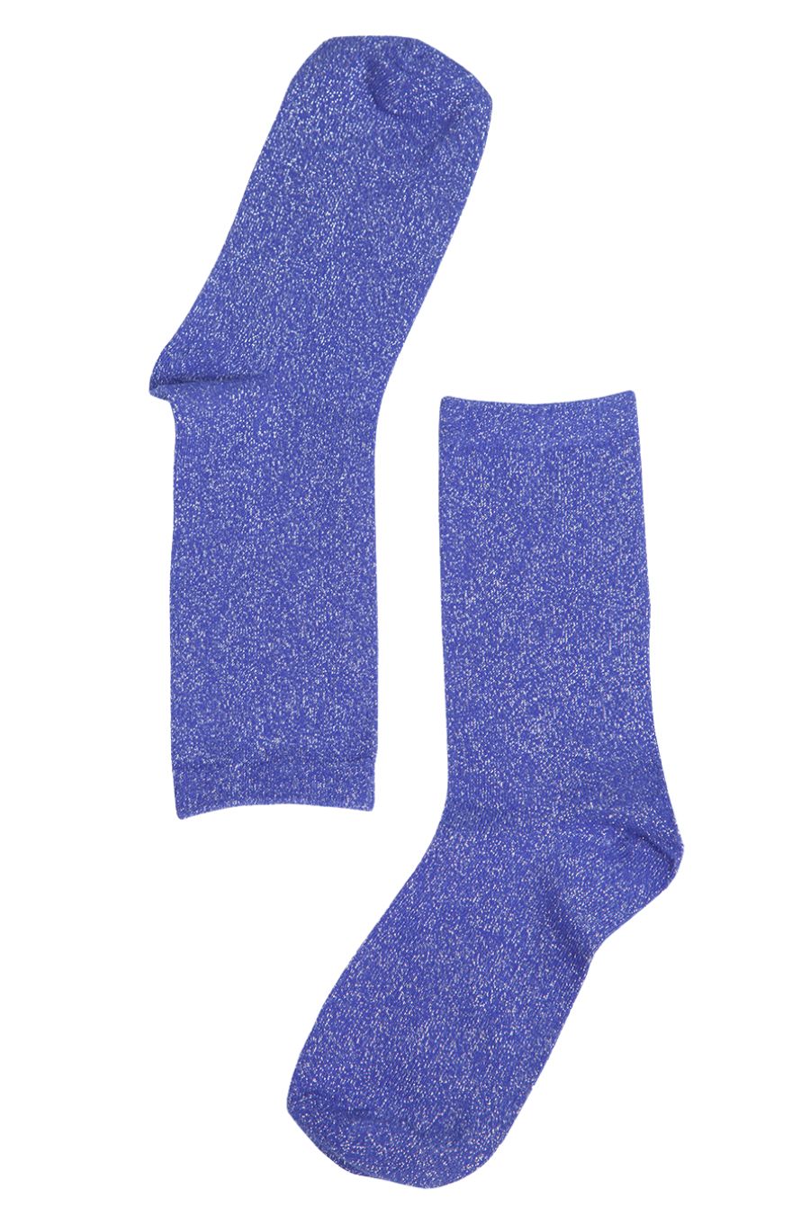 blue and silver sparkly glitter ankle socks
