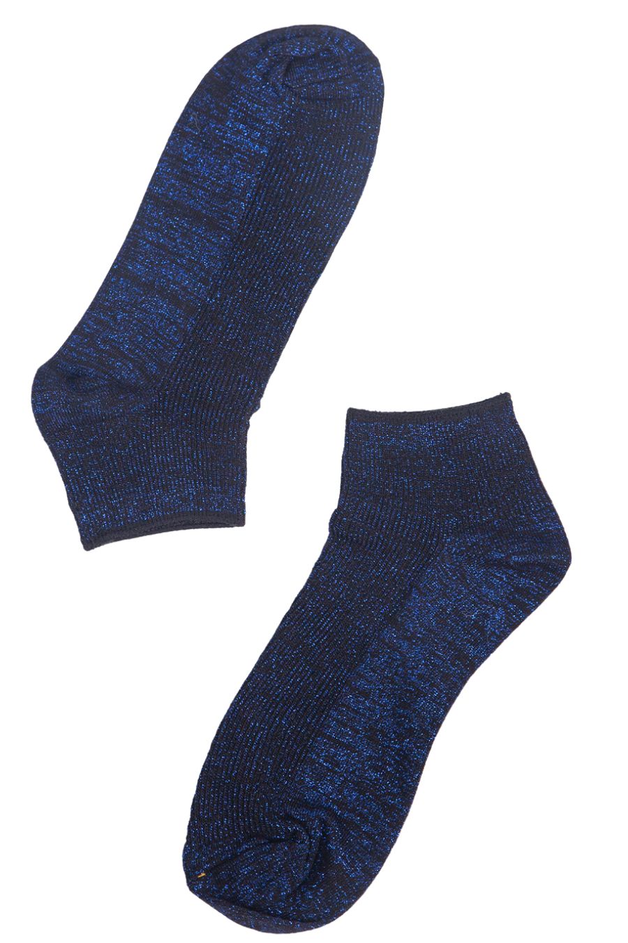 royal blue women's glitter trainer socks