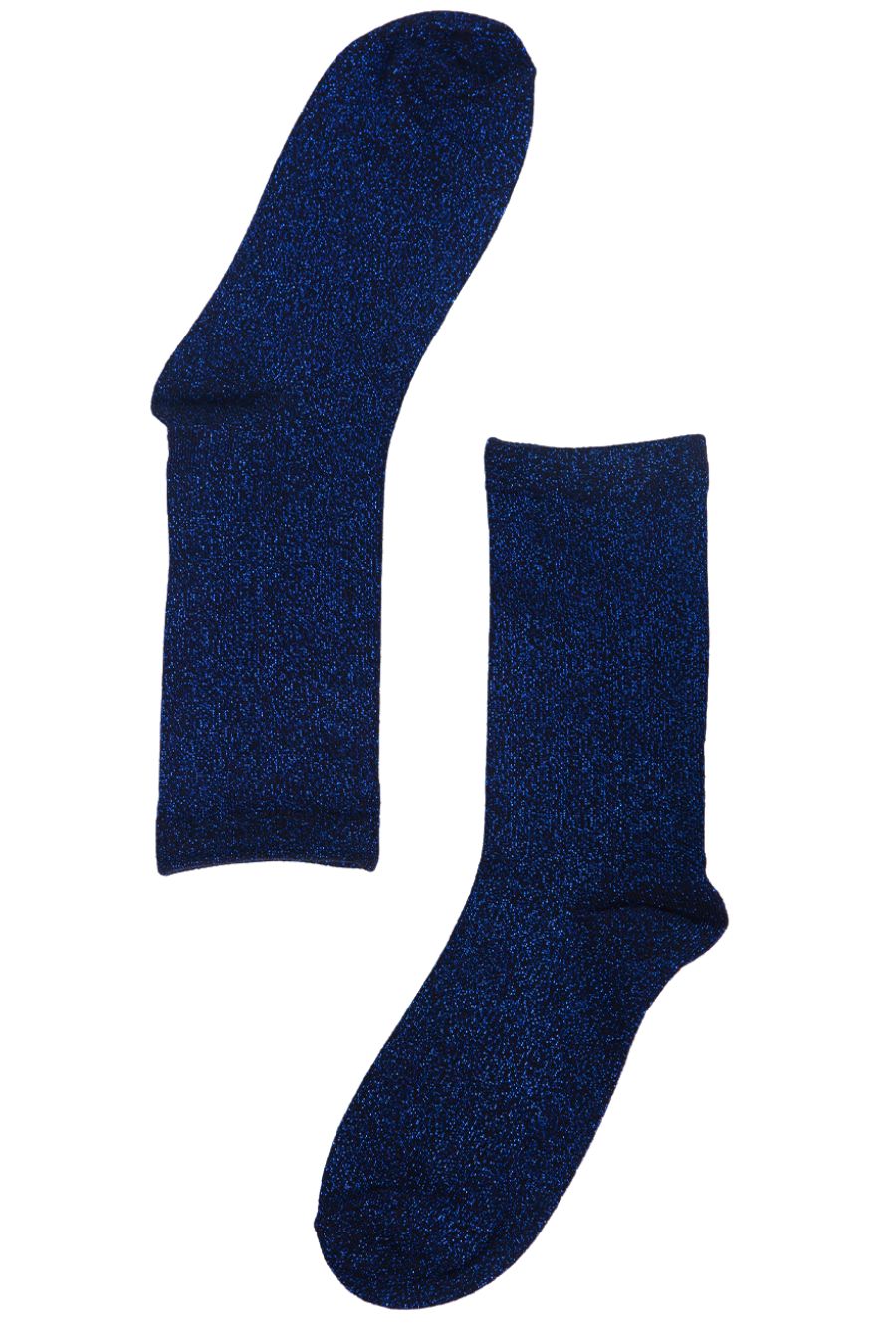 black and royal blue glitter ankle socks