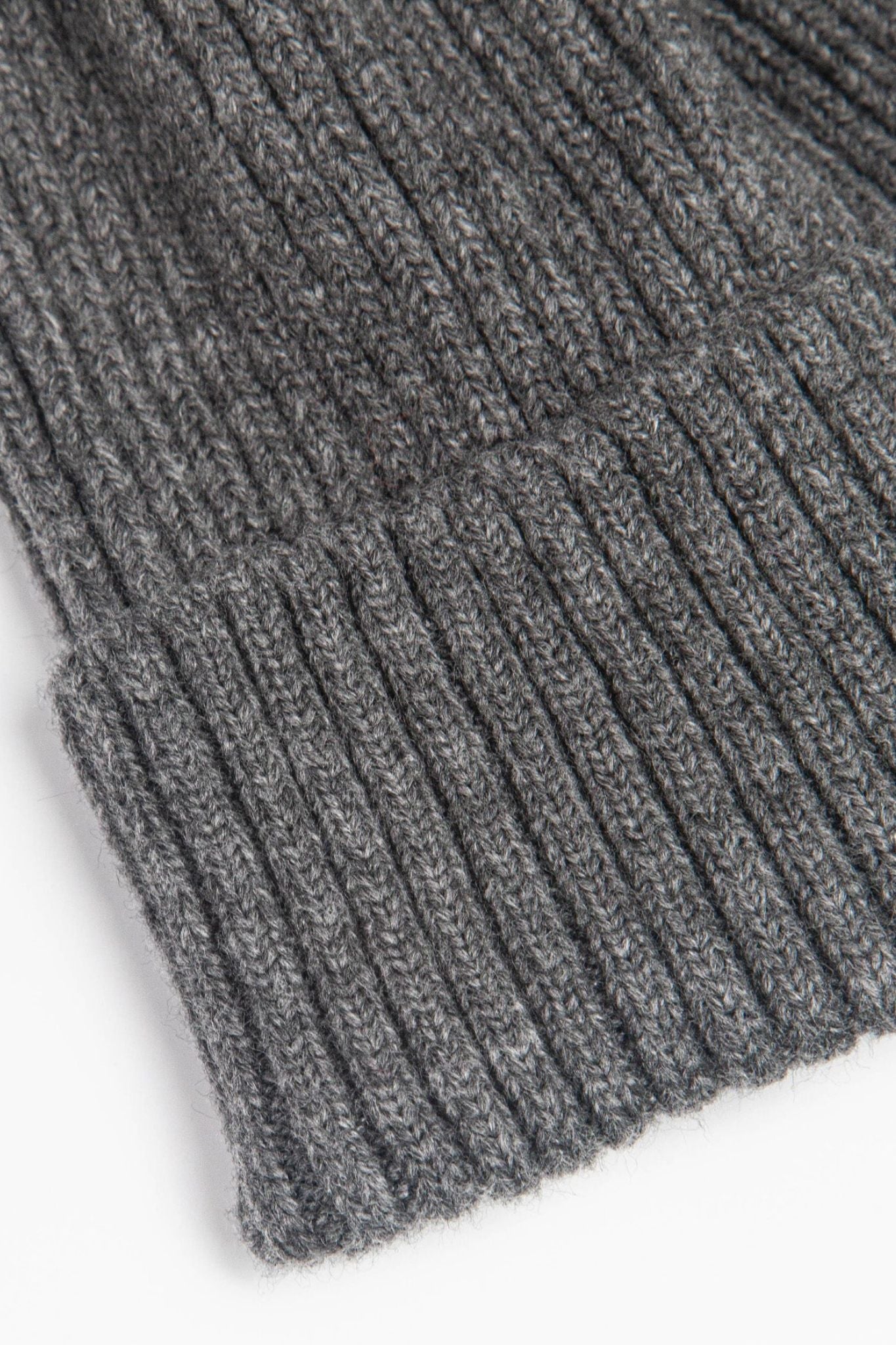 close up of the ribbed knit pattern 