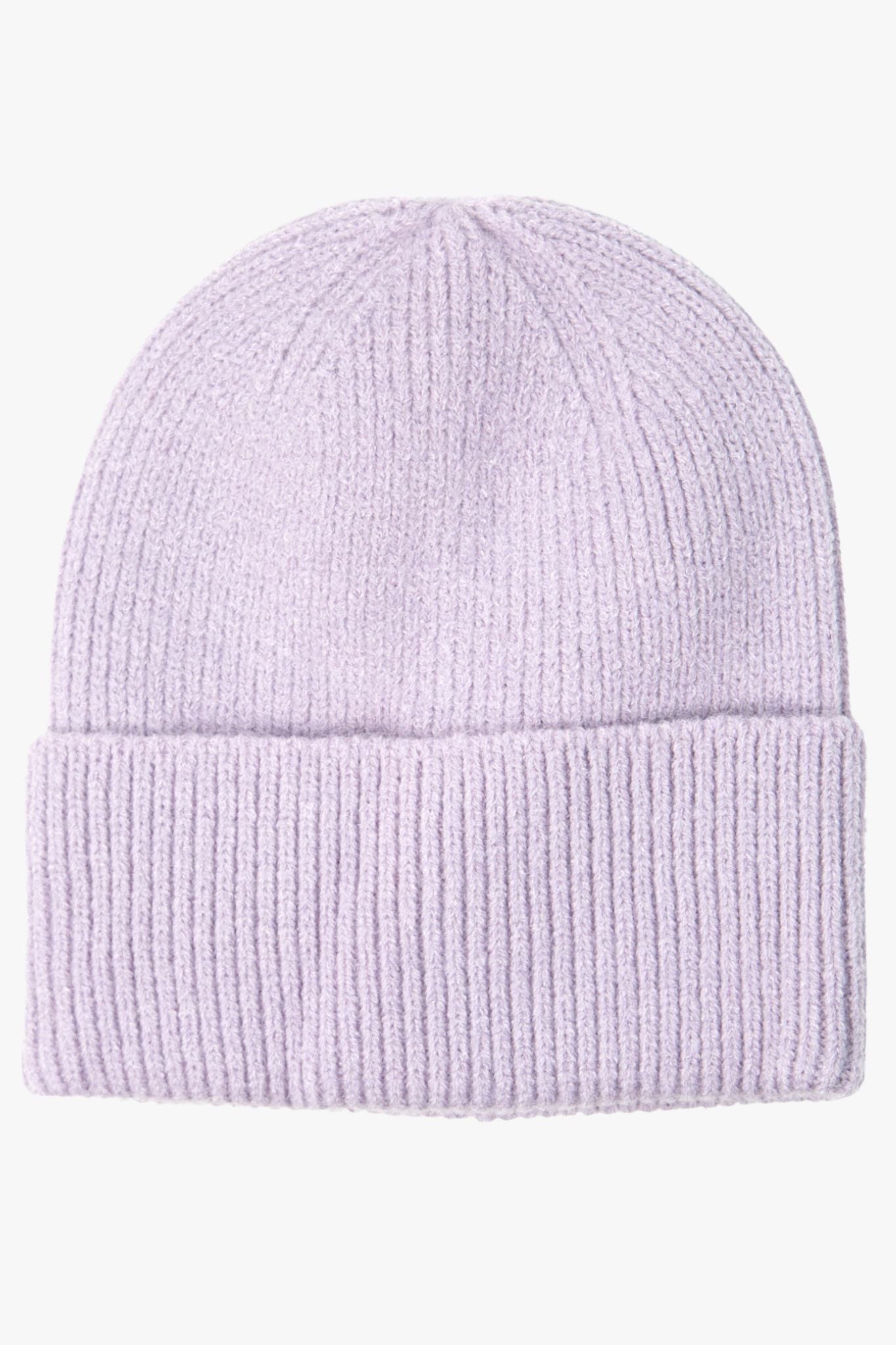 lilac knitted beanie hat 
